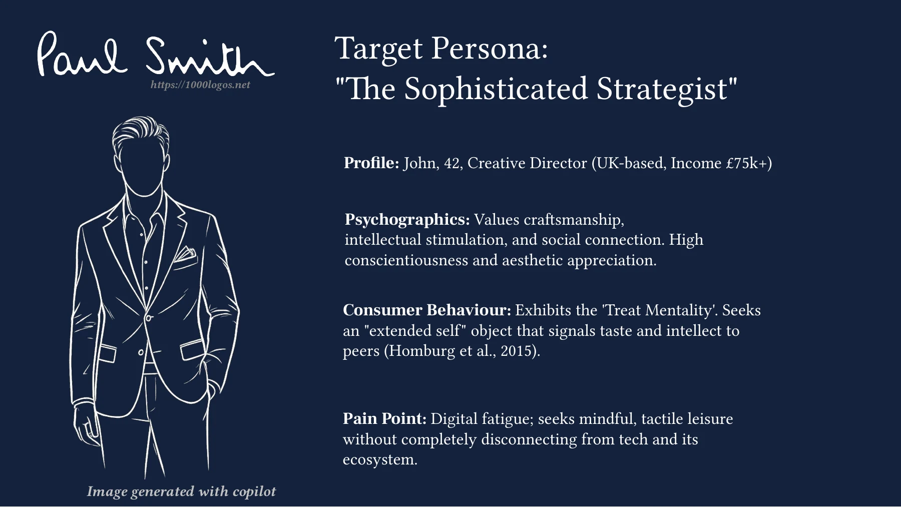 Original slide 5: Proposed target persona. Academic group proposal.