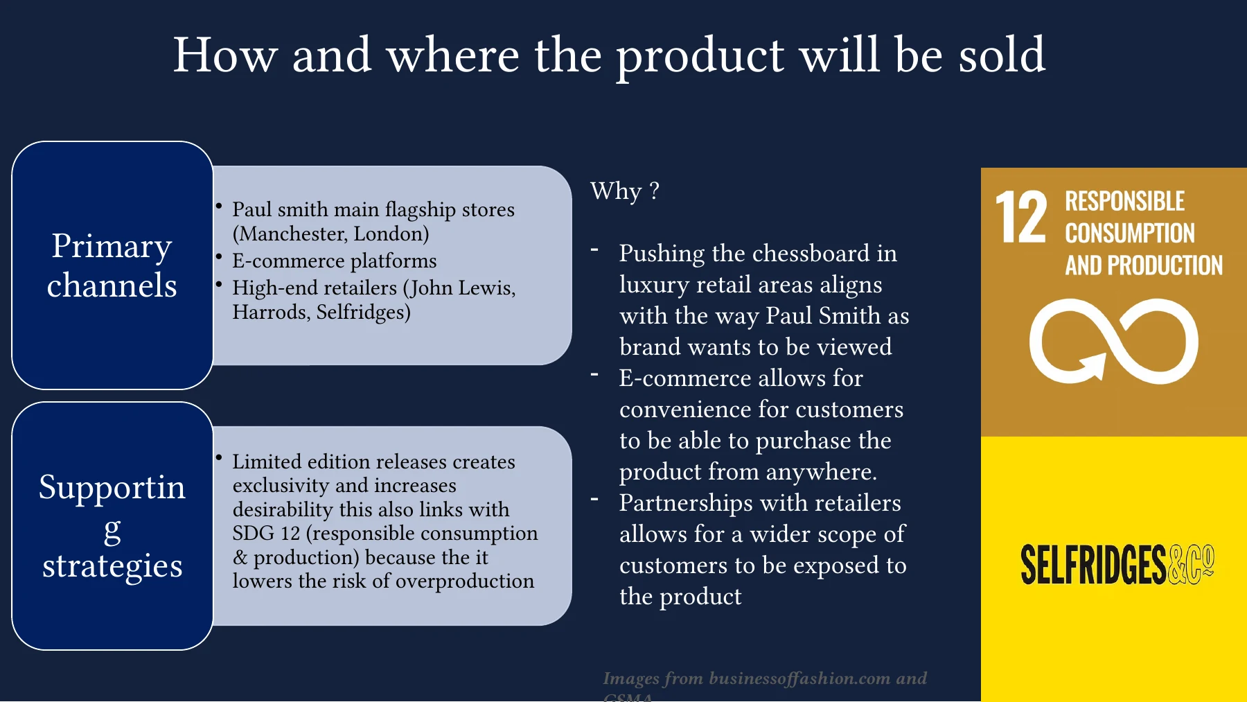 Original slide 8: Proposed distribution channels. Academic group proposal.